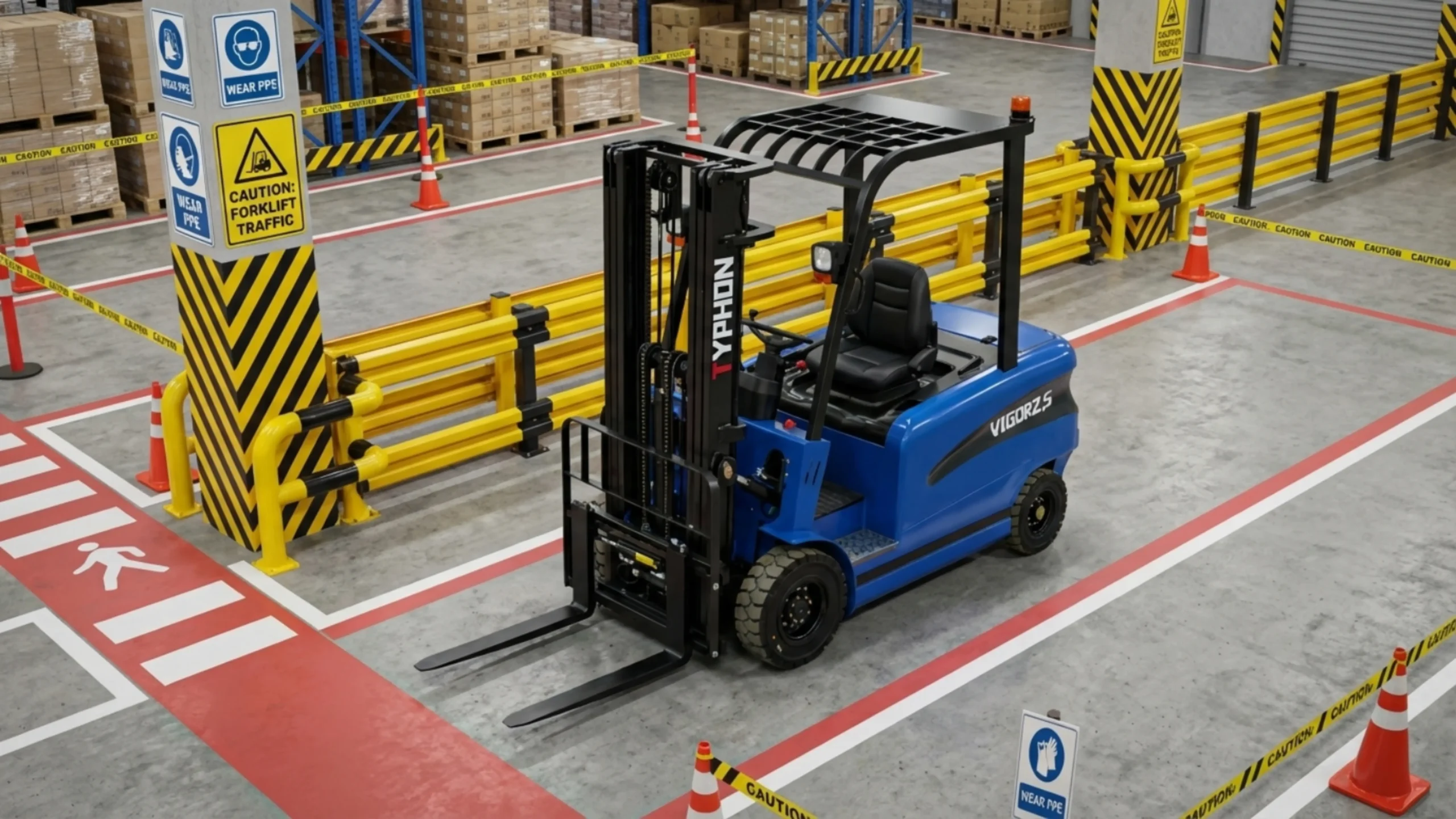 VIGOR Series Electric Forklift Fleet showing diverse capacities