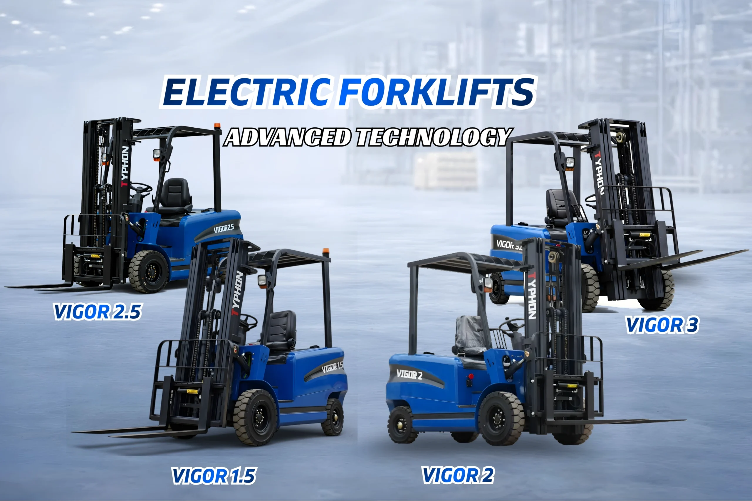 TYPHON VIGOR Series electric forklifts for zero-emission warehouse material handling